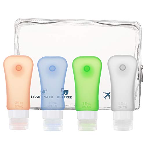 vuote Set di 9 bottiglie da viaggio campeggio ricaricabili trasparenti Girlslove talk lozione Blu viaggi daffari shampoo per viaggi in aereo 